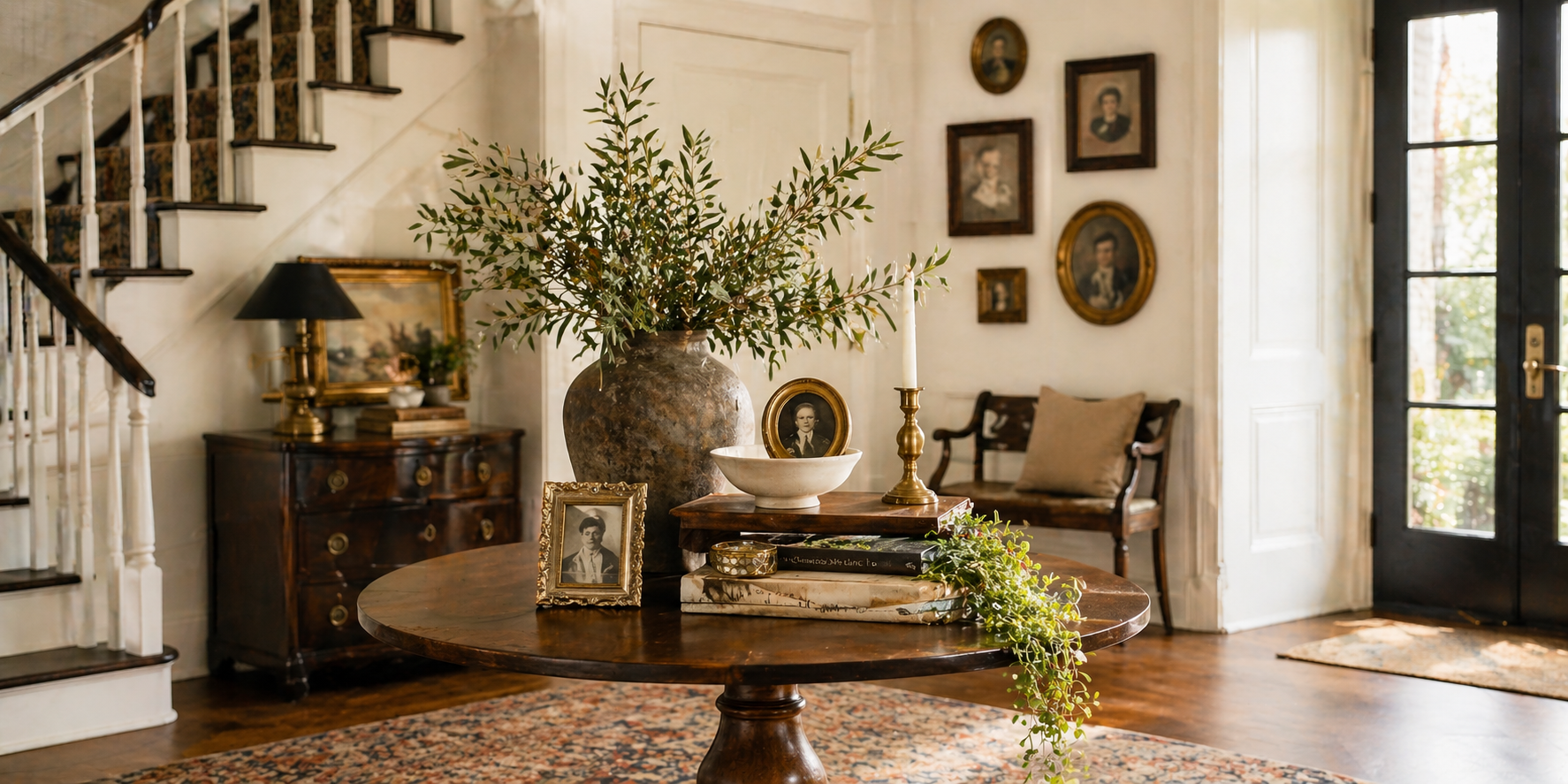 Tiered Display Using Books, a Riser, and Cascading Objects